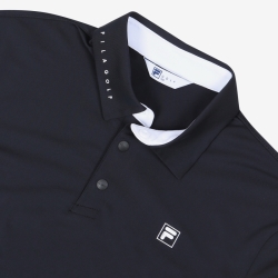 Fila Golf Solid - Miesten Poolopaita - Mustat | FI-53211